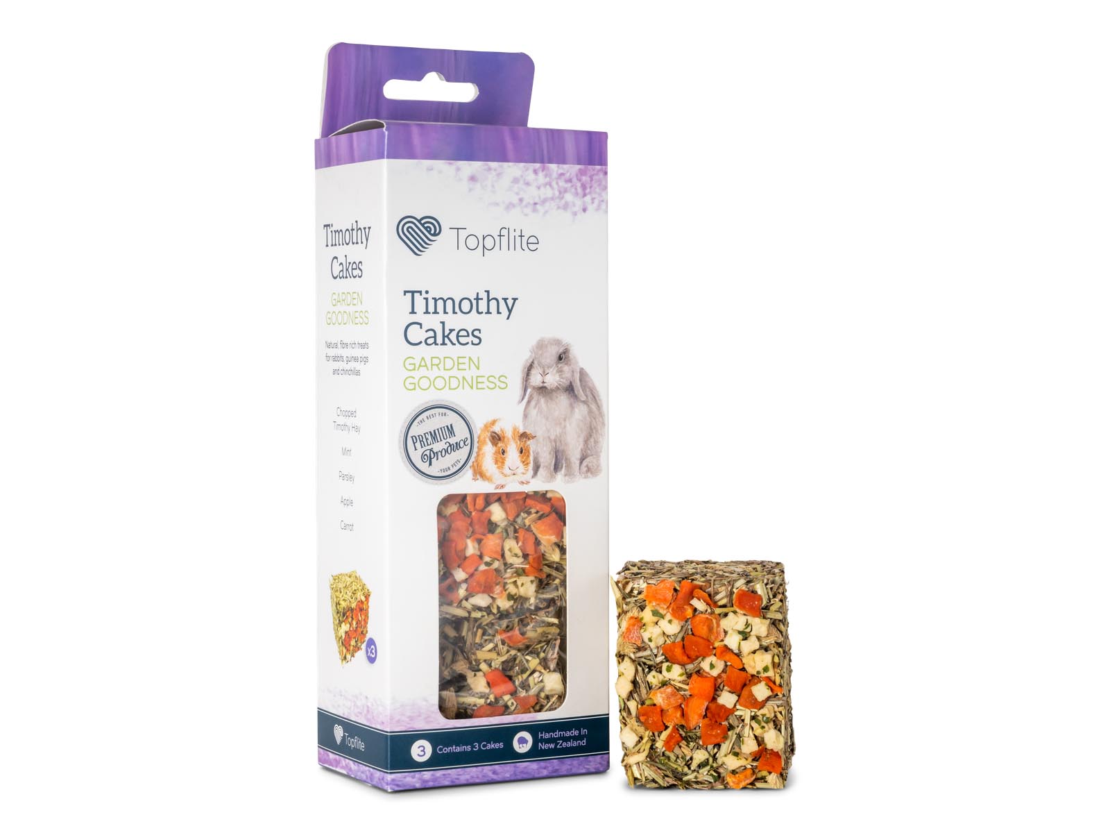 Topflite Timothy Cakes - Garden Goodness, treat for Rabbits & Guinea Pigs