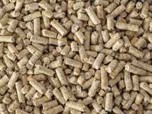 A close-up view of Topflite Poultry Pellets.